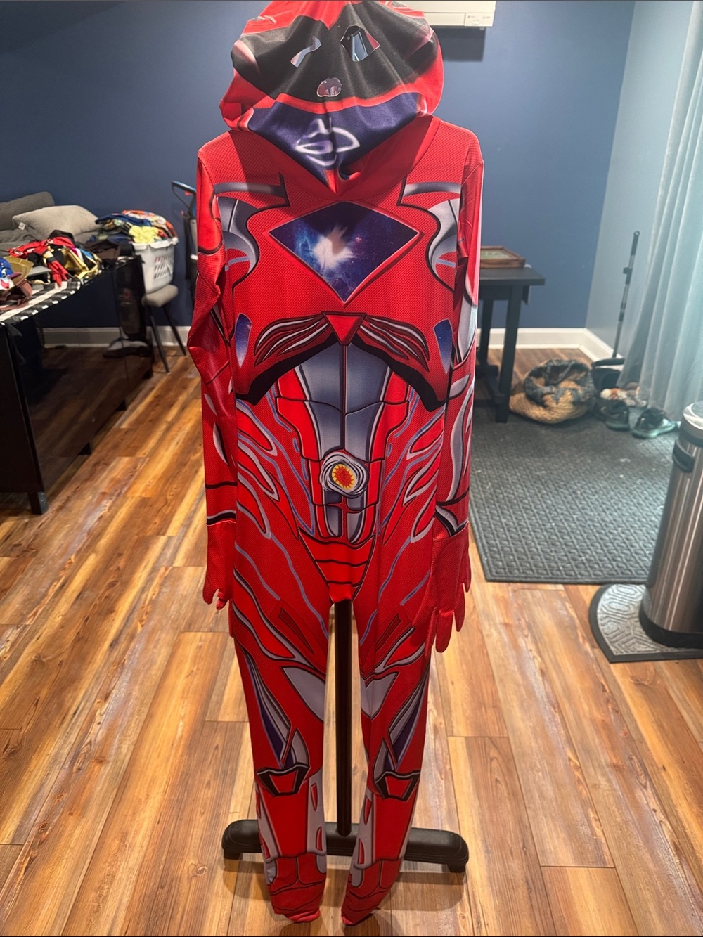 Red Kids' Superhero Jumpsuit with Hood